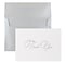 JAM Paper® Thank You Card Sets, Silver Script Cards with Silver Stardream Envelopes, 25/Pack