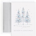 JAM Paper® Christmas Cards Boxed Set, Seasons Greetings Winter Treeline, 16/Pack