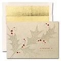 JAM Paper® Blank Christmas Cards Boxed Set, Holly & Berries, 25/pack