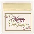 JAM Paper® Christmas Cards Boxed Set, Merry Christmas Flourish, 16/Pack