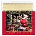 JAM Paper® Christmas Cards Boxed Set, Santa And Reindeer, 18/Pack