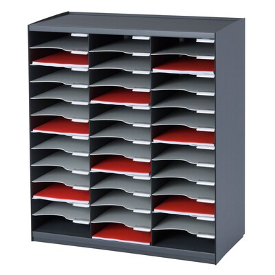 Paperflow Master Literature Organizer, 36 Compartment, Charcoal/Grey (803.11)