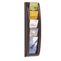 Paperflow Quick Fit Systems Wall Mounted Literature Display, Five Pockets, 1/3 Letter, Black (4062US.01)