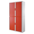 Paperflow easyOffice Storage Cabinet, 80 Tall with Four Shelves, White and Red (E2CT0009800056)