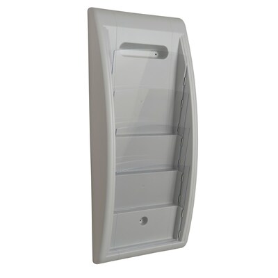 Paperflow Quick Fit Systems Wall Mounted Literature Display, Four Pockets, Letter, Grey (4061US.02)