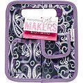 Everything Mary Makers Desktop Tote 8.75X7.75X5-Gray & Purple Paisley W/Purple Trim