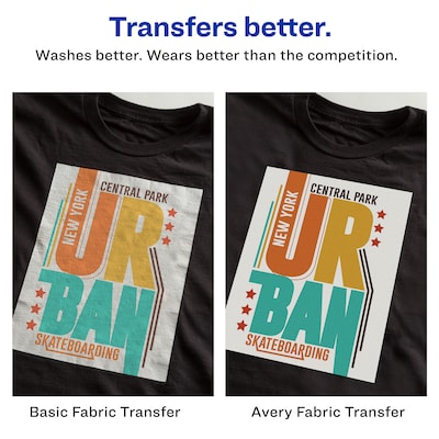 Avery Heat Transfer Paper for Dark Fabrics, 8.5 x 11, Inkjet, 5  Transfers/Pack (3279)