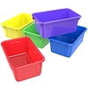 Storex 5.1H x 7.8W Small Plastic Cubby Bin, Assorted Colors, 5/CT (62414U05C)
