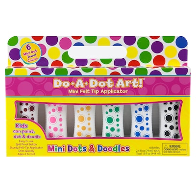 Do-A-Dot Art Mini Art Marker, Felt Tip Applicator, Jewel Tone Colors, Pack of 6 (DAD106)