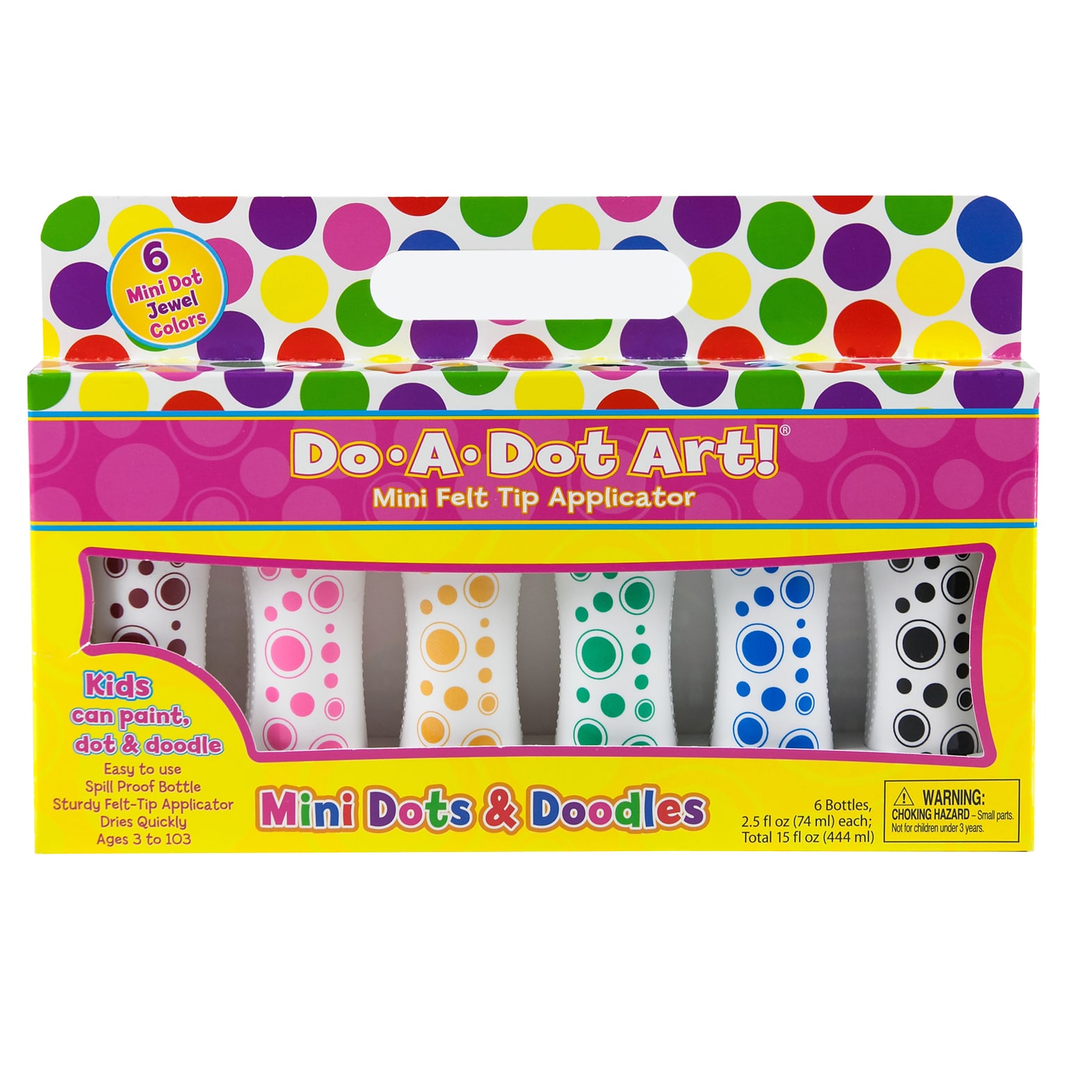Do-A-Dot Art Mini Art Marker, Felt Tip Applicator, Jewel Tone Colors, Pack of 6 (DAD106)