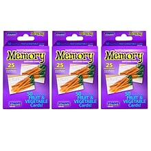 Stages Learning Materials Fruit & Vegetables Photographic Memory Matching Game, 3 Packs, Pre-K+ (SLM