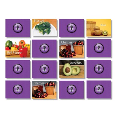 Stages Learning Materials Fruit & Vegetables Photographic Memory Matching Game, 3 Packs, Pre-K+ (SLM