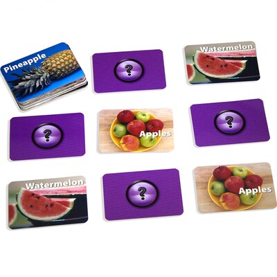 Stages Learning Materials Fruit & Vegetables Photographic Memory Matching Game, 3 Packs, Pre-K+ (SLM226BN)