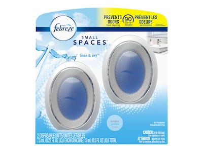 Febreze Small Spaces Passive Air Fresheners, Linen & Sky, 0.25 Fl. Oz., 2/Pack (93326)