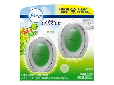 Febreze Small Spaces Passive Air Fresheners, Gain Original, 0.25 Fl. Oz., 2/Pack (93330)