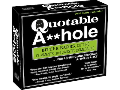 2020 Assorted Publishers 5 x 6 Desk Calendar, Quotable A**hole, Multicolor (CB-0880)