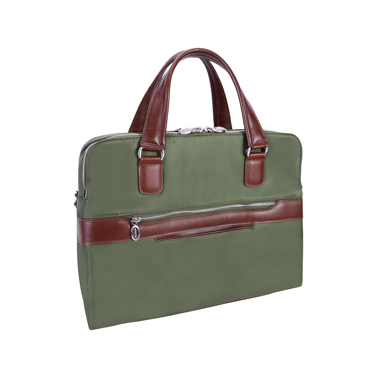 McKleinUSA N Series HARTFORD Nylon Dual Compartment Briefcase, Green (18581)
