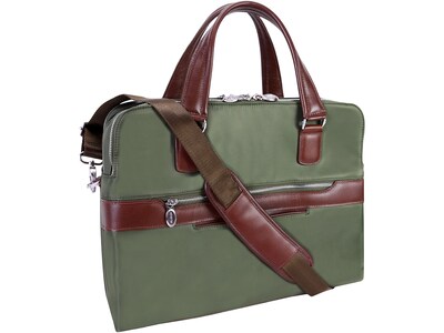 McKleinUSA N Series HARTFORD Nylon Dual Compartment Briefcase, Green (18581)
