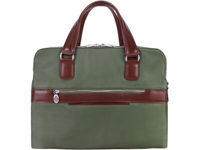 McKleinUSA N Series HARTFORD Nylon Dual Compartment Briefcase, Green (18581)