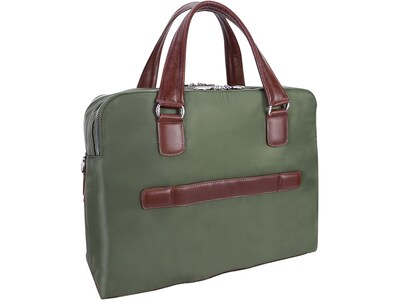 McKleinUSA N Series HARTFORD Nylon Dual Compartment Briefcase, Green (18581)