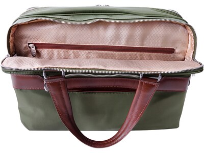 McKleinUSA N Series HARTFORD Nylon Dual Compartment Briefcase, Green (18581)