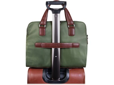 McKleinUSA N Series HARTFORD Nylon Dual Compartment Briefcase, Green (18581)