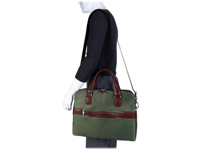 McKleinUSA N Series HARTFORD Nylon Dual Compartment Briefcase, Green (18581)