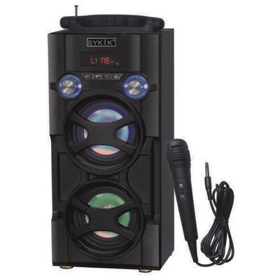 Sykik 93597971M Bluetooth Karaoke, PA System Tower Speaker Black