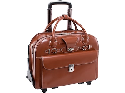 McKleinUSA Roseville W Series Leather Check-Point Friendly Briefcase, Brown (96644)