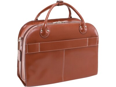 McKleinUSA Roseville W Series Leather Check-Point Friendly Briefcase, Brown (96644)