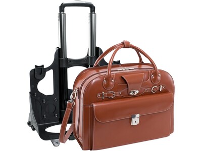 McKleinUSA Roseville W Series Leather Check-Point Friendly Briefcase, Brown (96644)