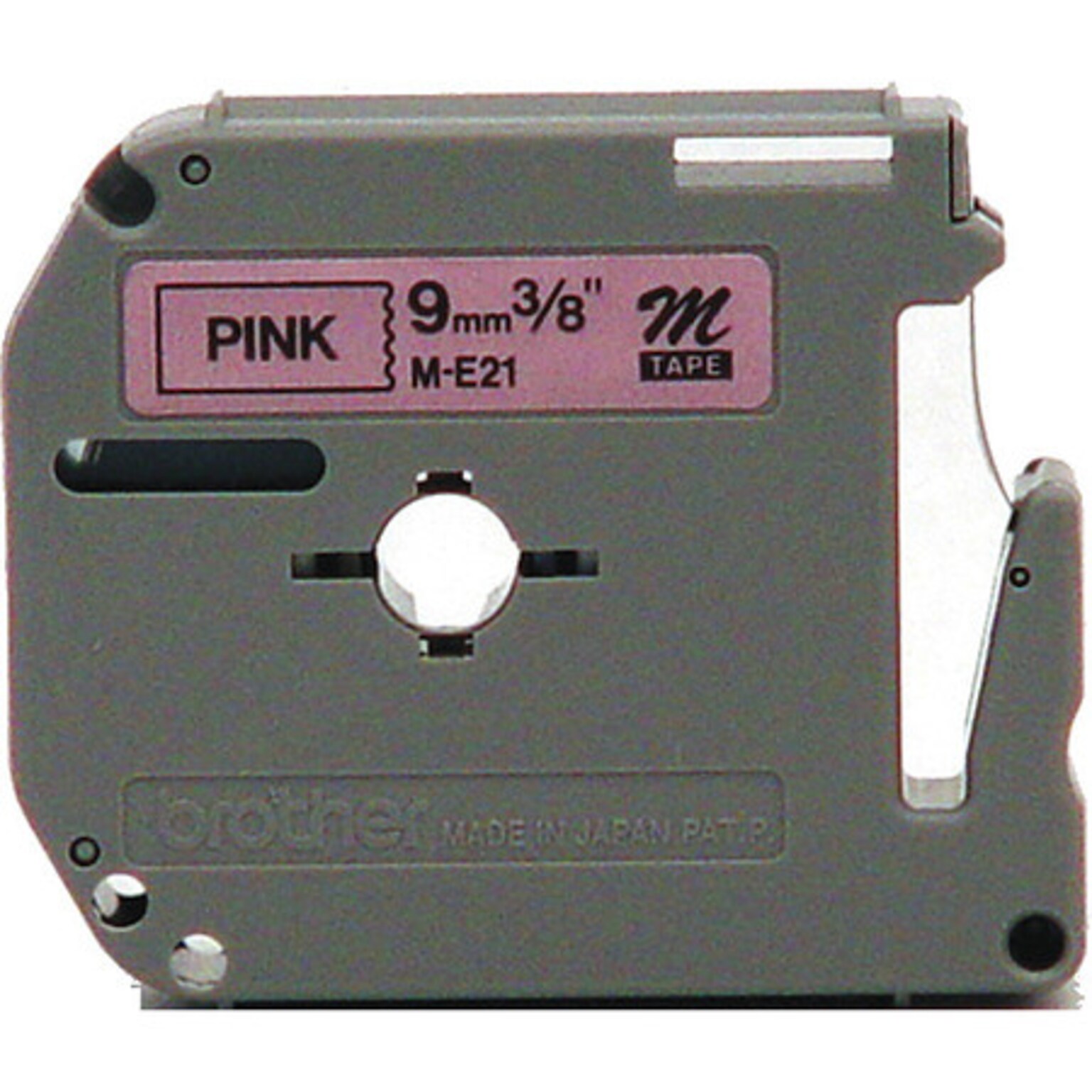 Brother M-E21 Label Maker Tape, 3/8W, Black on Pink