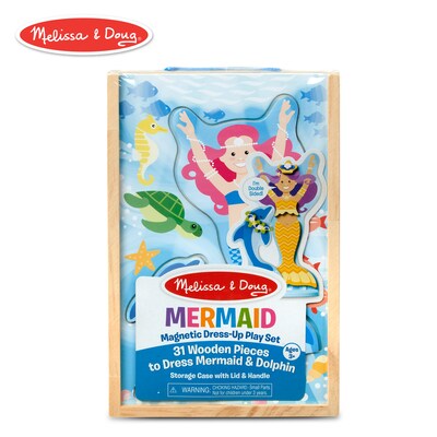 Melissa & Doug Mermaid Magnetic Dress-Up Play Set, Ages 3+ (30320)