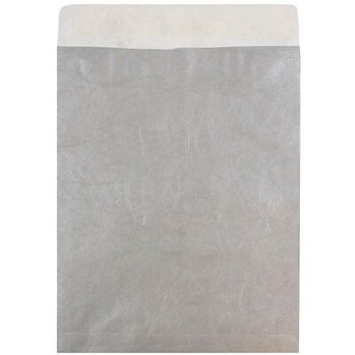 JAM Paper Open End #13 Catalog Envelope, with Peel & Seal Closure 10 x 13, Silver, 25/Pack (V02138