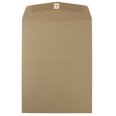 JAM Paper 9 x 12 Open End Catalog Envelopes with Clasp Closure, Brown Kraft Paper Bag, 100/Pack (563