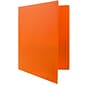 JAM Paper POP 2-Pocket Plastic Folders with Fastener, Orange, 96/Pack (382ECOR)