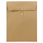 JAM Paper 9 x 12 Open End Catalog Envelopes with Button and String Closure, Brown Kraft Paper Bag, 25/Pack (312611142)