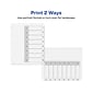 Avery Ready Index Table of Contents Paper Dividers, 1-8 Tabs, White, 6 Sets/Pack (11822)