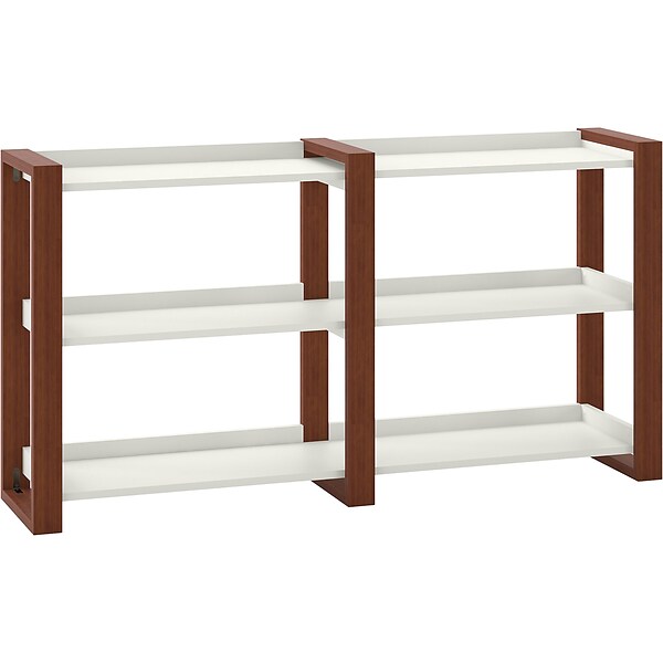 kathy ireland® Home by Bush Furniture Voss 60W x 13.7D Console Table, Cotton White/Serene Cherry (OSS160WC2-03)