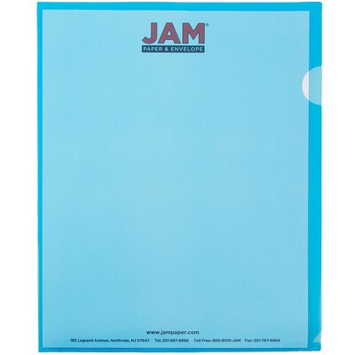 JAM Paper Plastic Sleeves, 9 x 12, Blue, 12/Pack (2226316987)