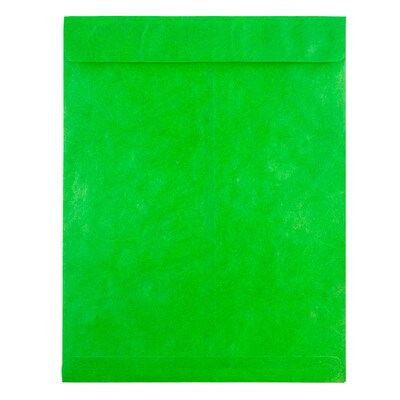 JAM Paper Open End Clasp #13 Catalog Envelope, 10 x 13, Lime Green, 10/Pack (V021381B)