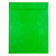 JAM Paper 10 x 13 Tear-Proof Open End Catalog Envelopes, Lime Green, 25/Pack (V021381)
