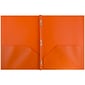 JAM Paper POP 2-Pocket Plastic Folders with Fastener, Orange, 96/Pack (382ECOR)
