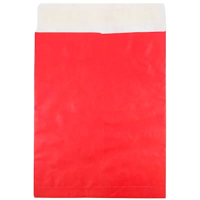 JAM Paper Tyvek Open End Clasp Catalog Envelope, 11 1/2 x 14 1/2, Red, 10/Pack (V021388B)