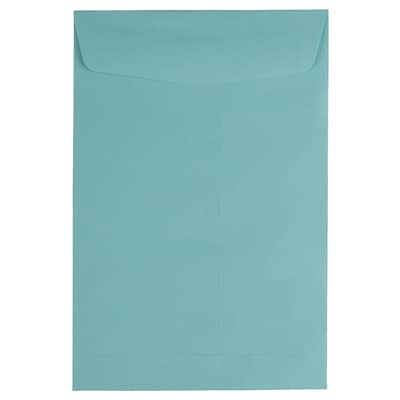 JAM Paper 6 x 9 Open End Catalog Envelopes, Aqua Blue, 10/Pack (31287520C)
