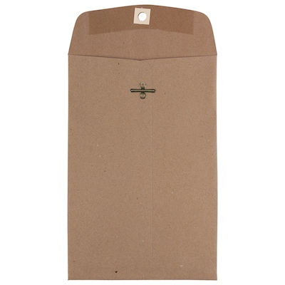 JAM Paper 6 x 9 Open End Catalog Envelopes with Clasp Closure, Brown Kraft Paper Bag, 100/Pack (5631