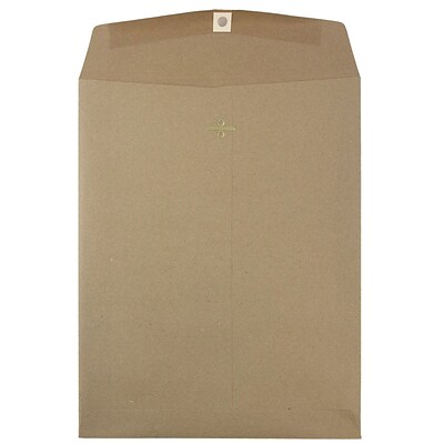 JAM Paper Open End Catalog Envelopes with Clasp Closure, 10 x 13, Brown Kraft, 10/Pack (563120854D)