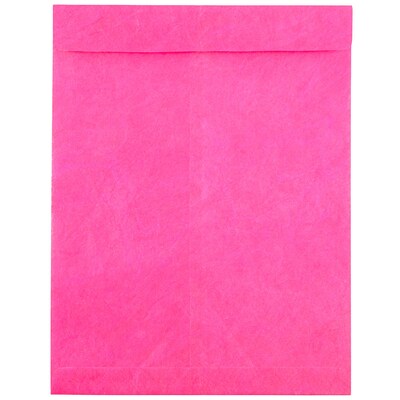 JAM Paper 10 x 13 Tear-Proof Open End Catalog Envelopes, Fuchsia Pink, 10/Pack (V021380B)