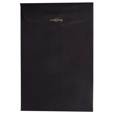 JAM Paper 6 x 9 Open End Catalog Envelopes with Clasp Closure, Black, 10/Pack (87915B)