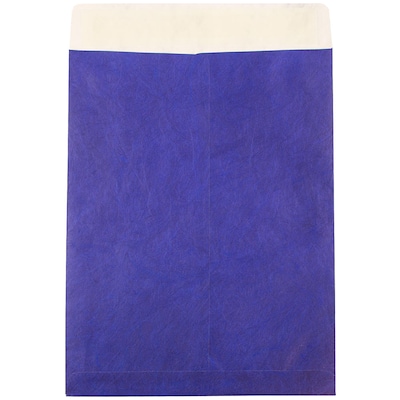 JAM Paper Tear-Proof Open End Catalog Envelopes, with Peel & Seal Closure  10 x 13, Blue, 25/Pack (V